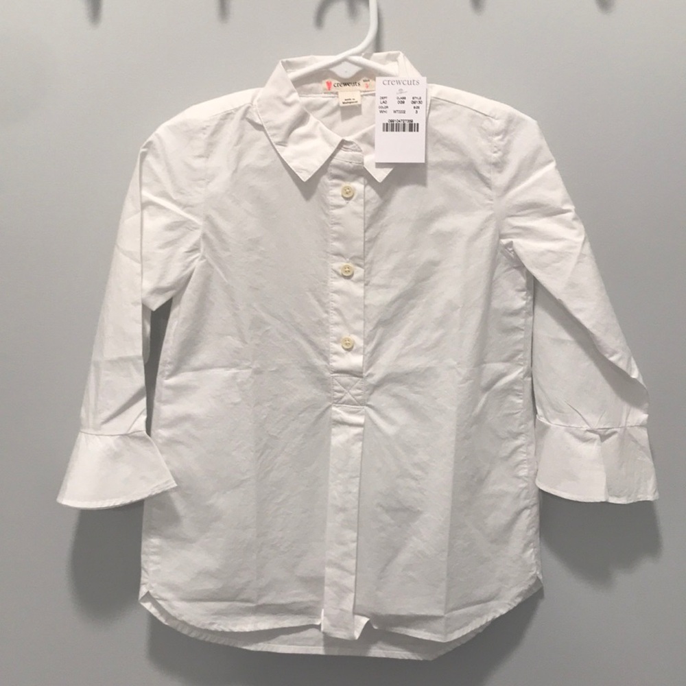 Crew Cuts size 3 white button tunic NWT